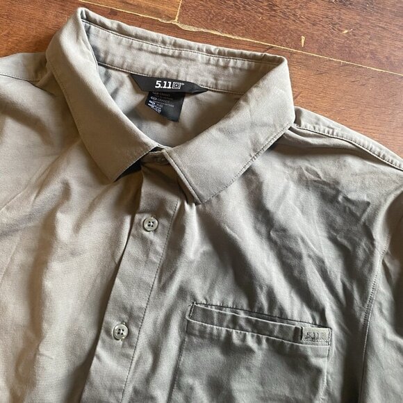 511 Tactical Shirt Mens Large Gray Short Sleeve Polo - Picture 1 of 4